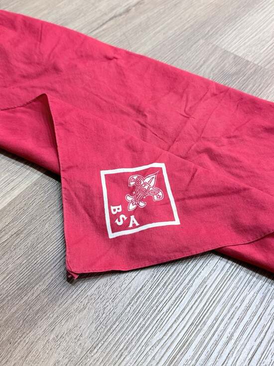 Boy Scouts of America Other - Vintage Boy Scouts of America BSA Red Neckerchief Bandana with Fleur-de-Lis Logo